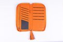 Portapasaporte Familiar 5 Zipper - Pompón - Naranja