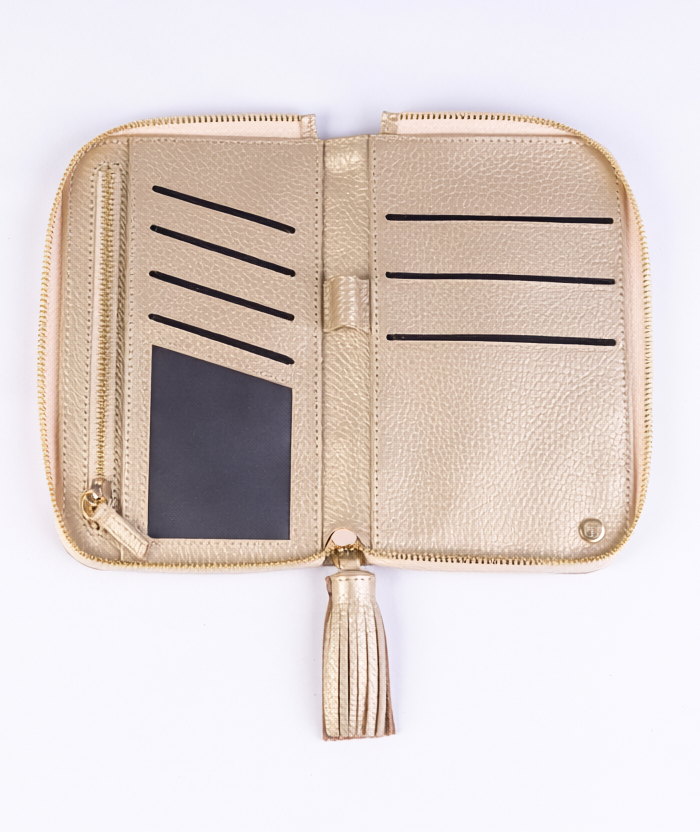 Portapasaporte Triple Zipper - Pompón