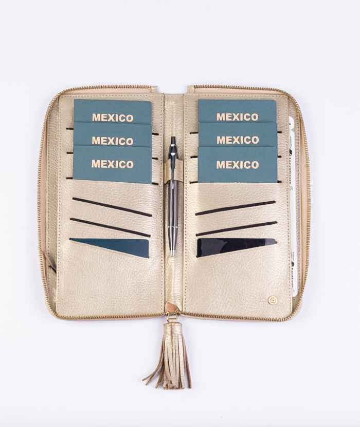 Portapasaporte Familiar 6 Zipper - Pompón